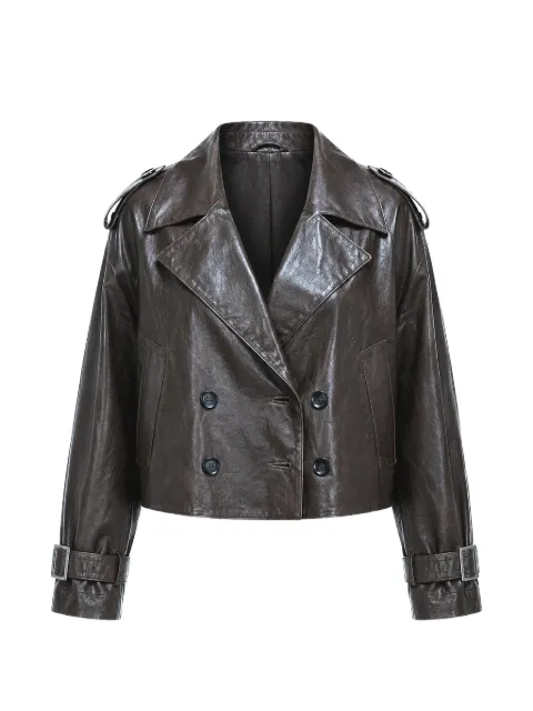 Giorgio Brato double-breasted leather jacket Brown GD26S29004STPYSLATE