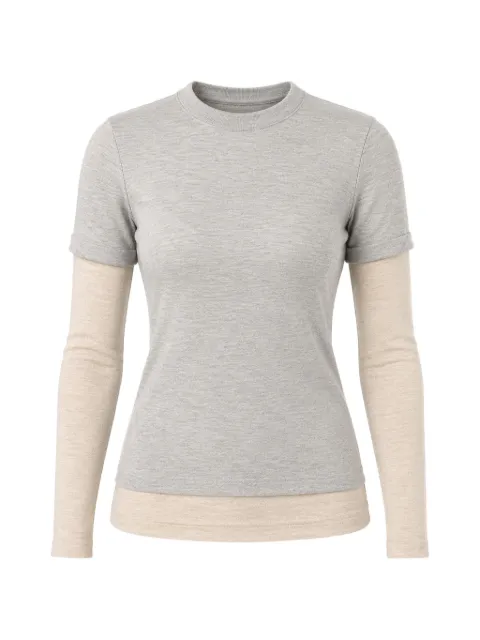 CUDDLEUP layered long-sleeves T-shirt Grey 16WRULST022