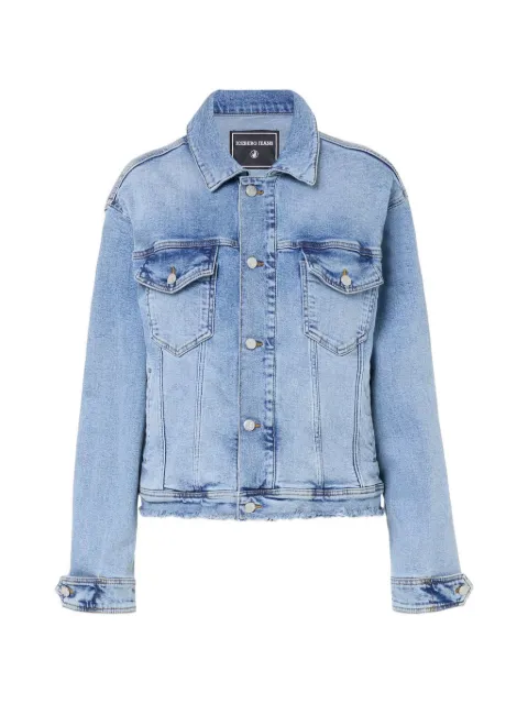 Iceberg faded frayed-hem jacket Blue 26EJ2P0O041P6186001