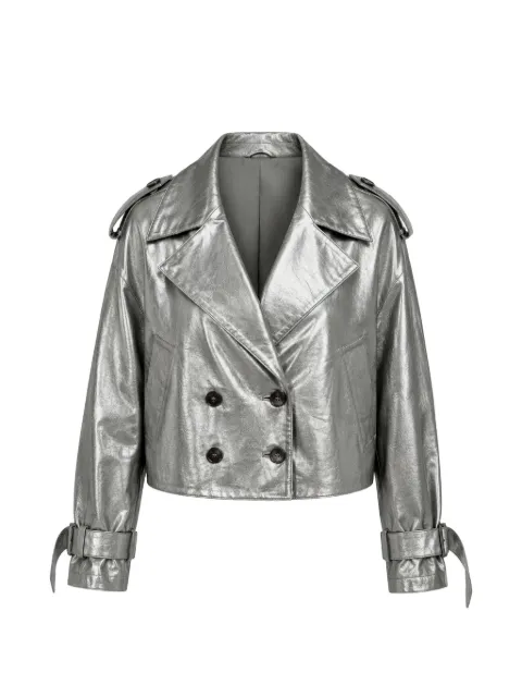 Giorgio Brato double-breasted coat Silver GD26S29004CROSSLEADMOON