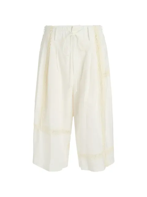 Y's lace-details trousers White YKP010171