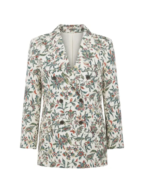 IBRIGU floral-print double-breasted blazer Neutrals 15IBJKI51903BEIGE2