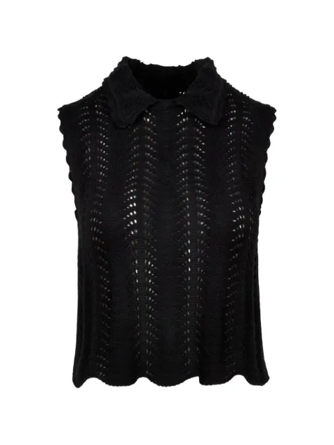 Smythe Club crochet tank top Black SP26001B