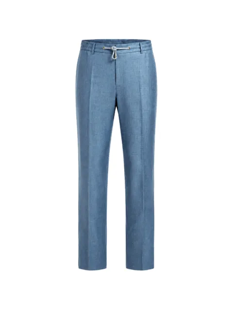 Eleventy drawstring pressed-crease trousers Blue M85PANE01TES0K066130