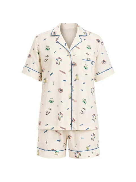 Polo Ralph Lauren graphic-print piped pajamas Neutrals 4P0830R3