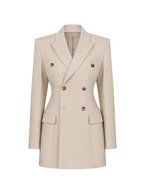 WARDROBE.NYC double-breasted contour blazer Neutrals W4043S26WLSAN