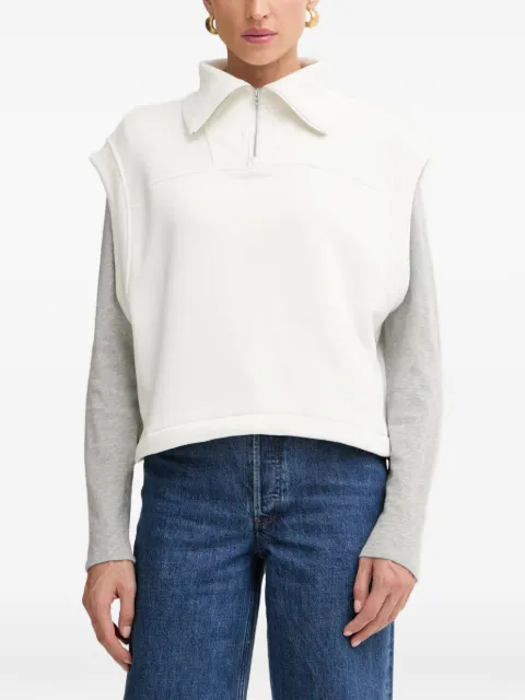 rag & bone boxy-fit sleeveless polo top White RE6826PT3VW