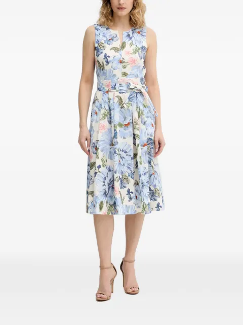 OUI floral-print belted midi dress Blue 97167