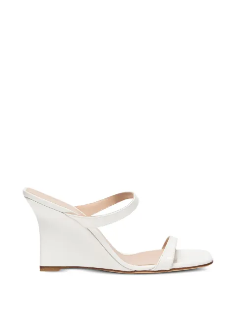 Stuart Weitzman Vinnie patent-finish heeled sandals White SN719PATYVG