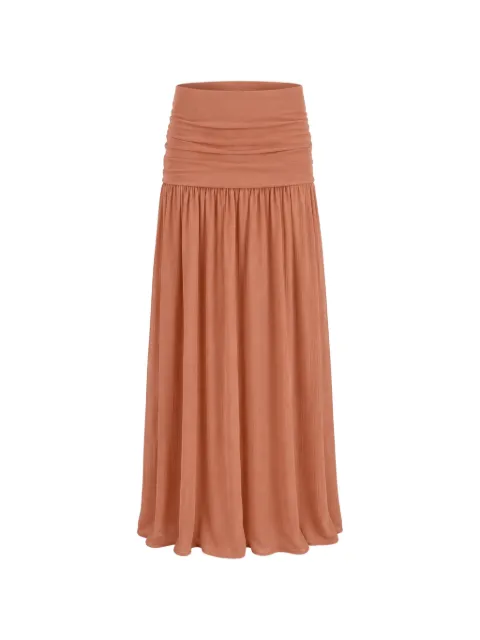 Petar Petrov Late Bloom ruched maxi skirt Orange S26TR7
