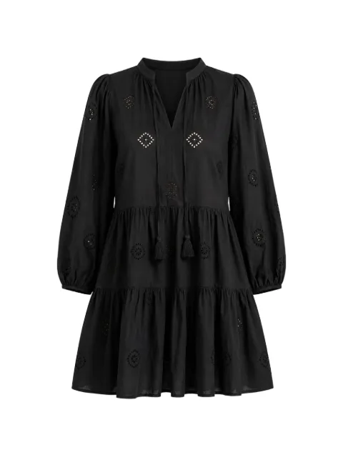Seafolly embroidered tiered midi dress Black 54155DR