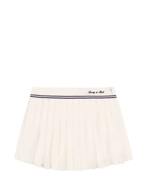 Sporty & Rich Serif pleated logo-embroidered mini skirt Neutrals SK01275326WH37