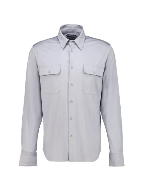 TOM FORD button-up chest-pocket shirt Grey JBL027JMS026