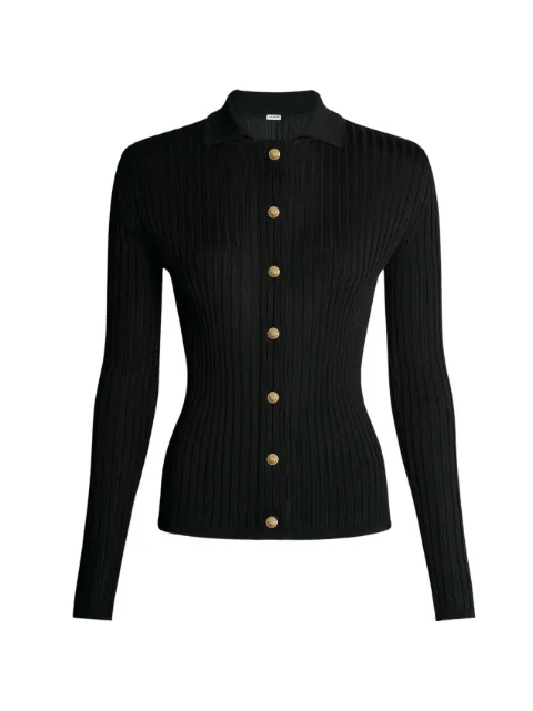 Balmain buttoned ribbed-knit cardigan Black SH0000000014