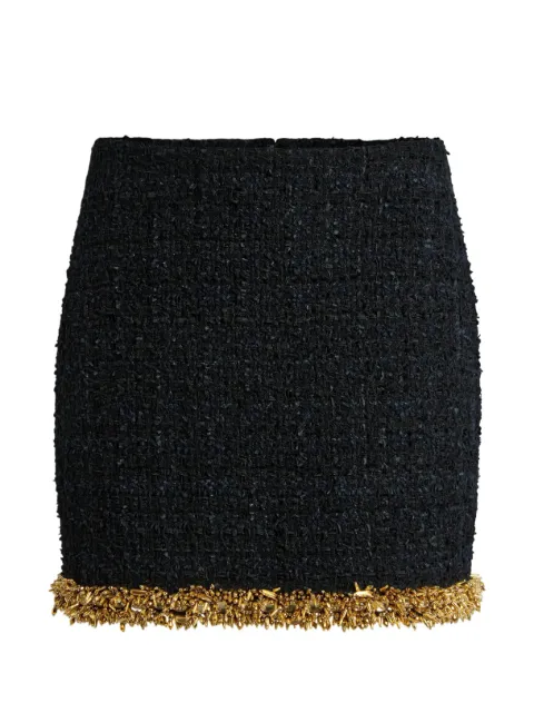 Balmain short tweed skirt with embroidered trim Black SK0000000049