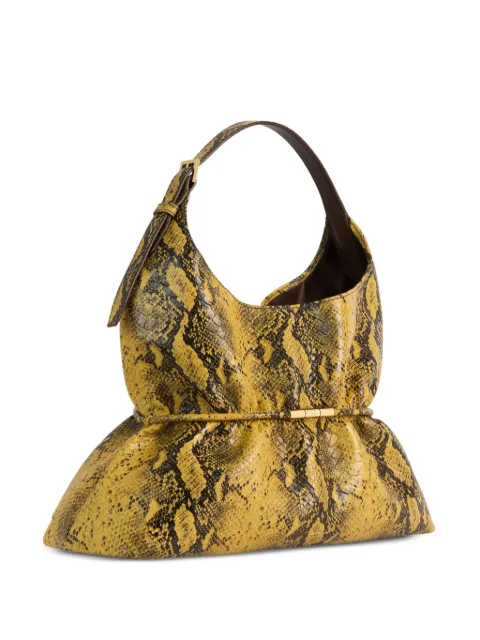 Balmain Sphynx medium bag in python-effect leather Yellow HN0DB094LVPI