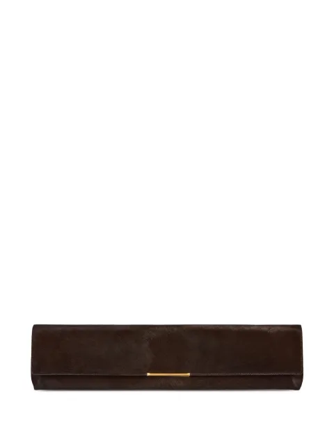 Balmain long clutch bag in pony-effect leather Brown HN0LI099LPOH