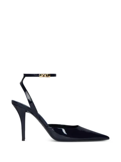Balmain patent-leather strappy courts Blue HN0UA293LPAT