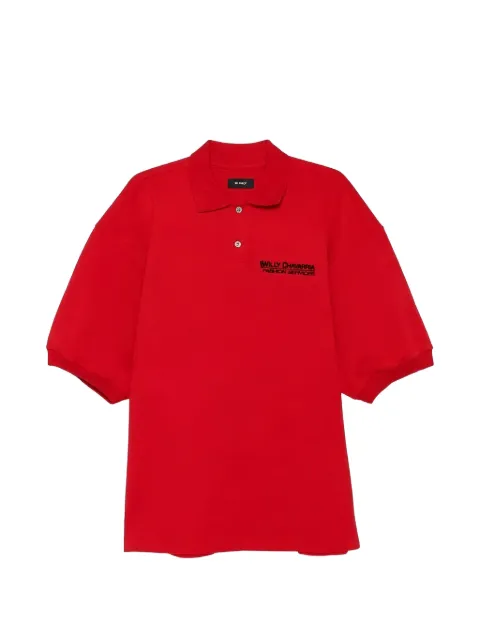 Willy Chavarria Football oversized polo shirt Red WCKNT0007