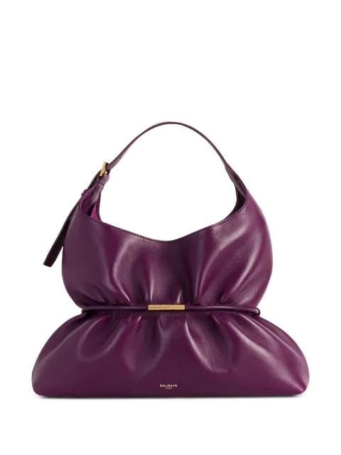 Balmain Sphynx medium bag in smooth leather Purple HN0DB094LNPH