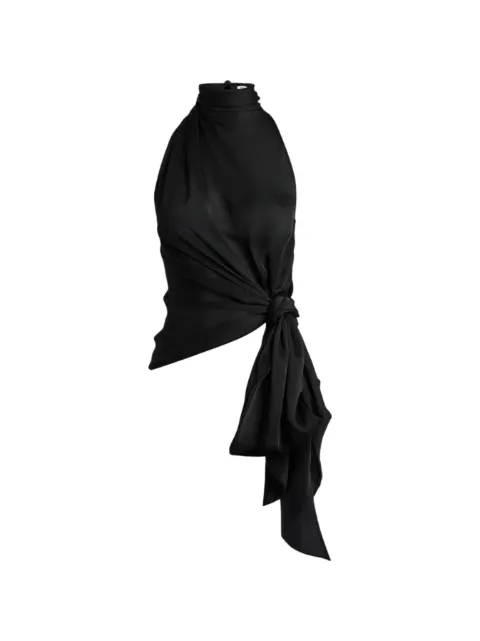 Balmain open-back silk-chiffon top Black TO0000000070