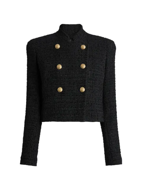 Balmain tweed officer jacket Black JA0000000061
