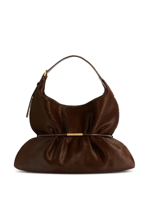 Balmain Sphynx medium bag in pony-effect leather Brown HN0DB094LPOH
