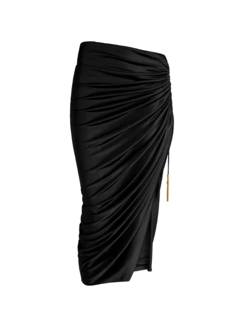 Balmain flowing jersey midi skirt with slit Black SK0000000038