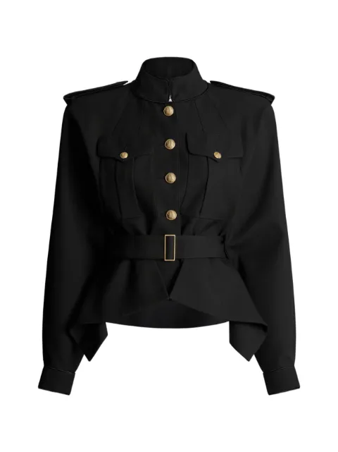 Balmain belted peplum jacket Black JA0000000050
