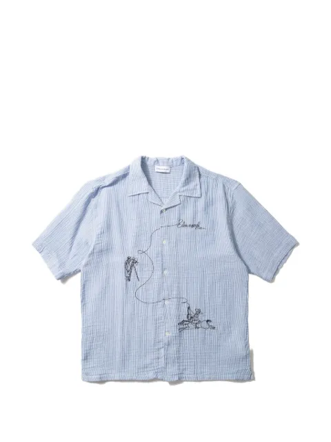 Edmmond Studios Western embroidered seersucker shirt Blue 1261022560