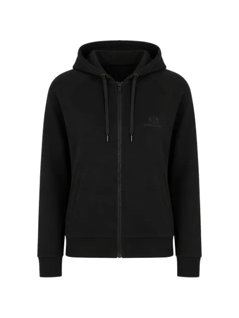 Armani Exchange rhinestone-embellished zip-up hoodie Black XW002814AF13397
