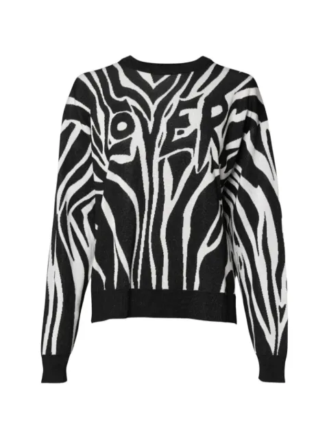 Dolce & Gabbana zebra-print intarsia-knit sweater Black 46376663162992178