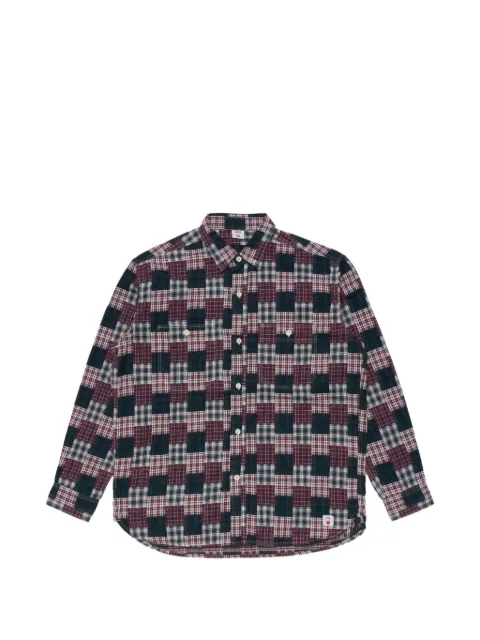 Edwin Work patterned button-down cotton shirt Red I036712