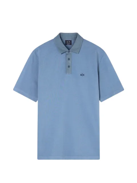 Armani Exchange logo-embroidered piqué polo shirt Blue XM002408AF13055