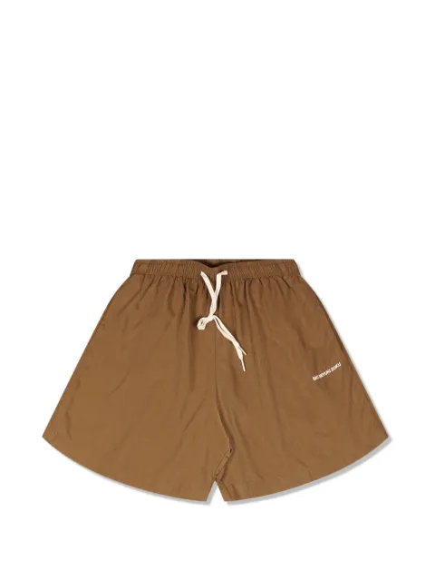 MKI Miyuki Zoku logo-print drawstring shorts Brown SANDWASHCUPROSHORTS