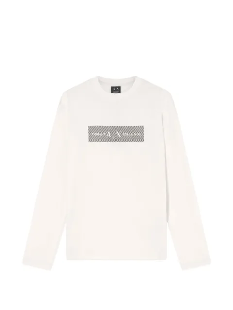 Armani Exchange logo-print long-sleeve T-shirt White XM002820AF1