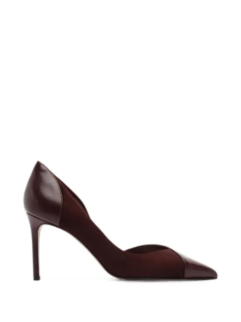 Alexandre Birman Patricia 85 suede-panel pumps Brown B0602900110003