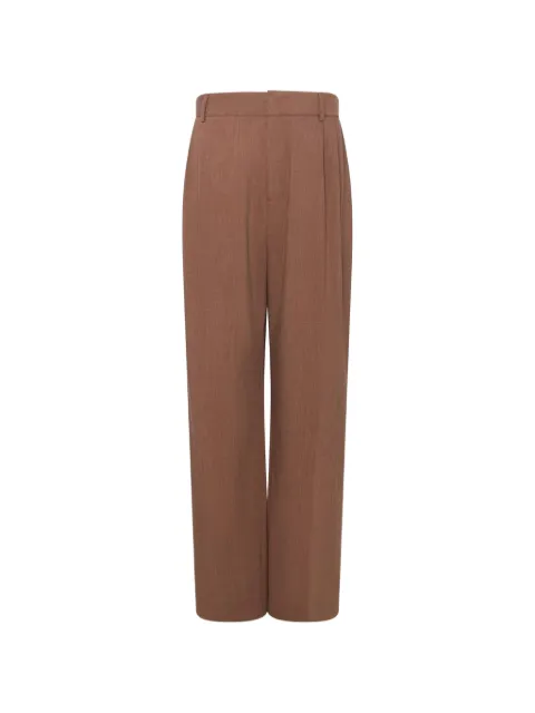 IMPOSSIBLE LOVE Inno logo-tag pleated trousers Brown S26INNO