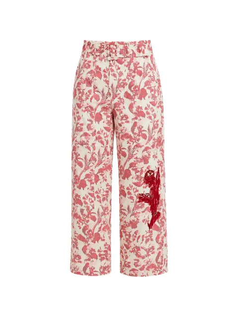 Cinq A Sept floral-print belted trousers Neutrals ZP112310792ZCHRMU