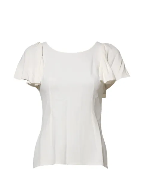 Dolce & Gabbana flutter-sleeve round-neck top White 12692573