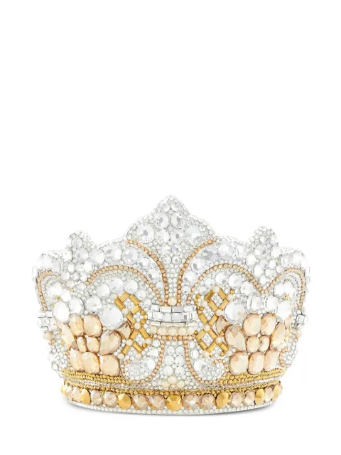 Judith Leiber crystal-embellished clutch bag White M189103