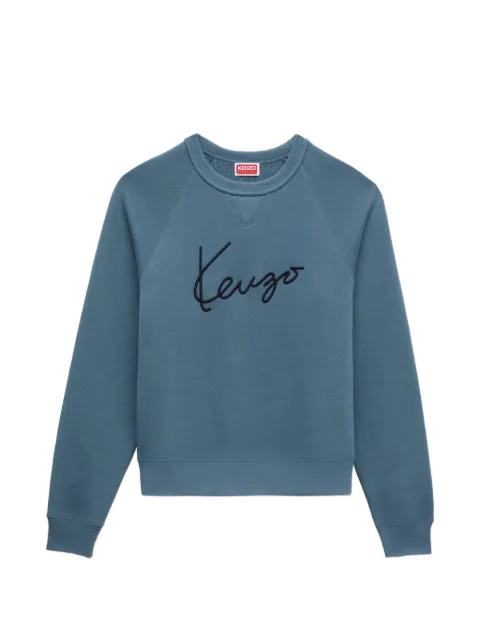 Kenzo Signature logo-embroidered raglan-sleeve sweatshirt Blue FG62SW2604MJ