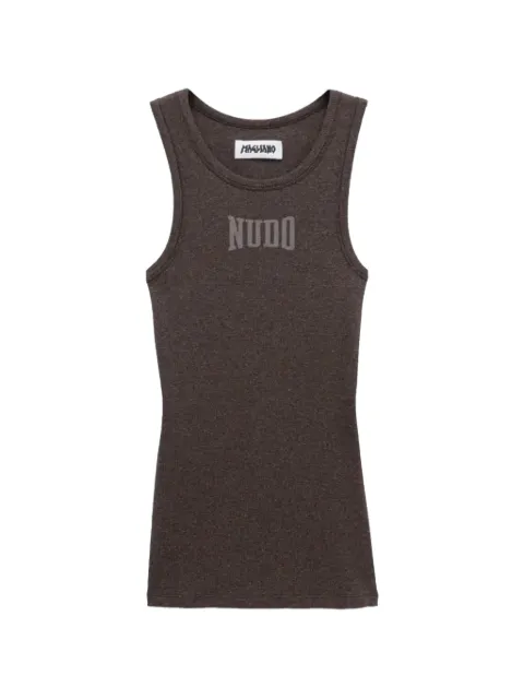 Magliano ribbed-knit logo-print tank top Brown MGSS26TT02876