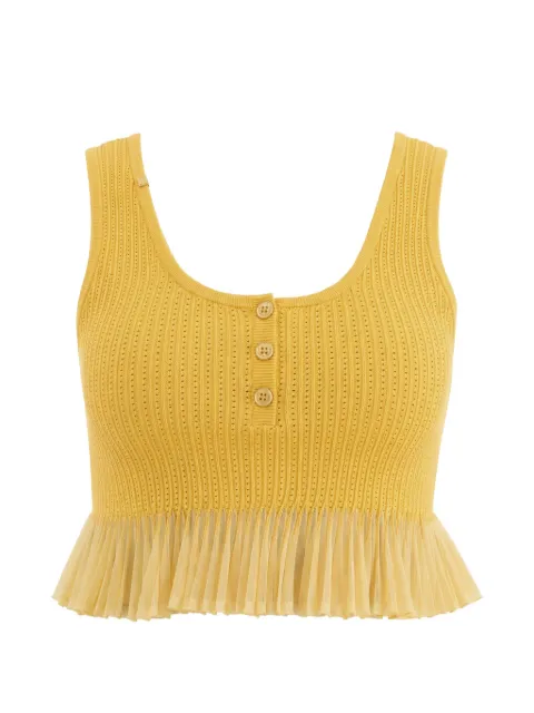 Elisabetta Franchi ribbed top Yellow TK74B61E2