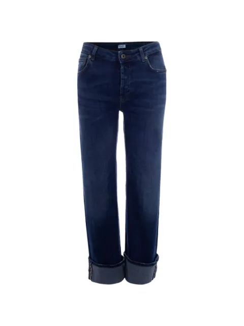 LIU JO whiskered turn-up jeans Blue UA6207D032278985