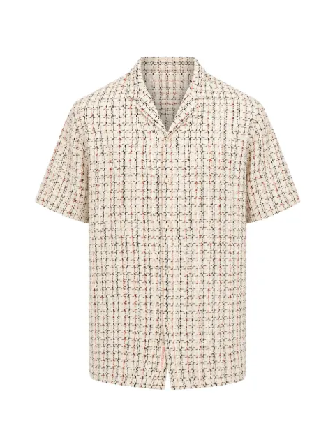 Revolution Now bouclé-knit Cuban-collar shirt Neutrals SHORTSLEEVEDCUBANSHIRT