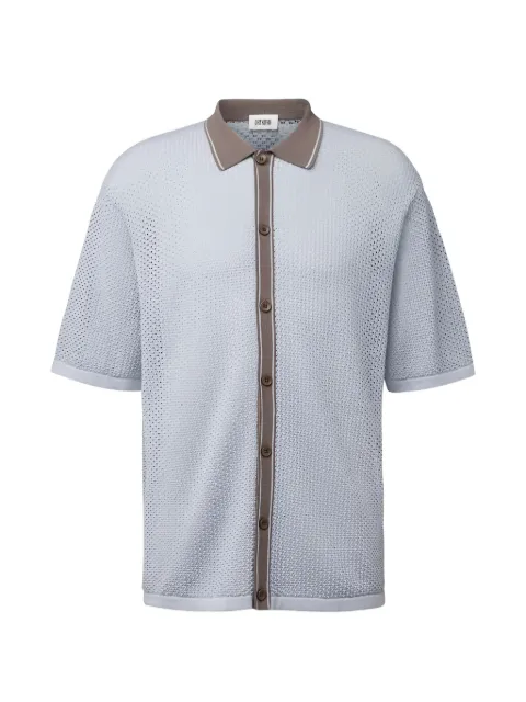 Drykorn pointelle-knit button-up shirt Blue DANTTE420259