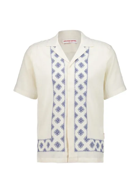 Orlebar Brown Carnival-embroidery relaxed-fit shirt Neutrals 282479