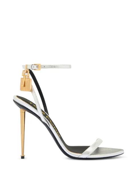 TOM FORD padlock-detail metallic sandals Silver W2272LSP014G