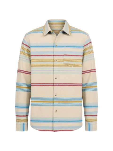 Revolution Now striped button-up overshirt Neutrals 3227CASUALOVERSHIRT
